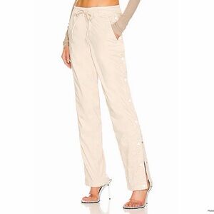 Cotton Citizen Tan Beige Oatmeal Track Pants Button Down with Pockets M